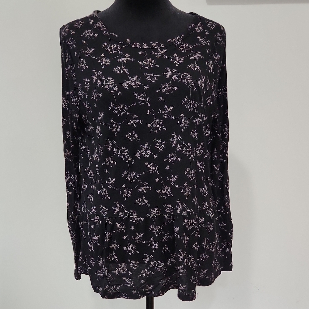 Floral Black and Pink Women's Top